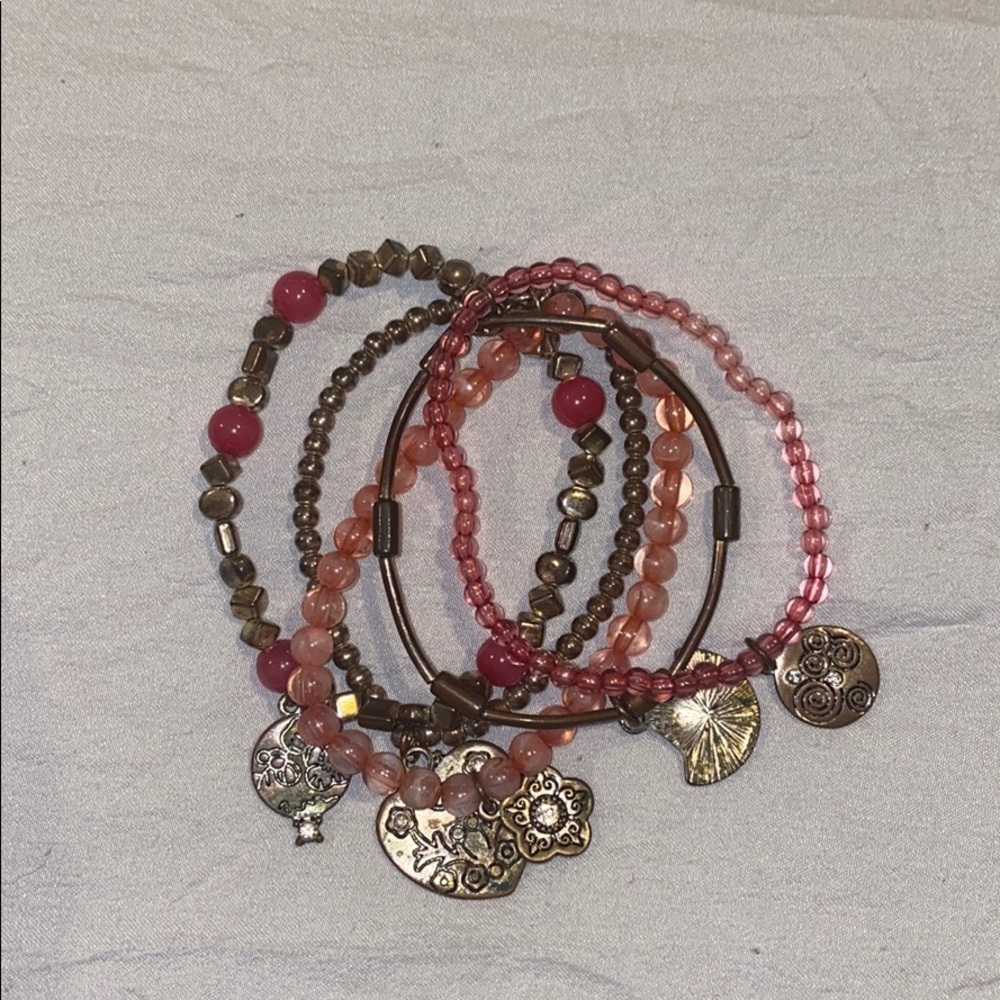 Vintage Pink Colorful Connected Bracelets